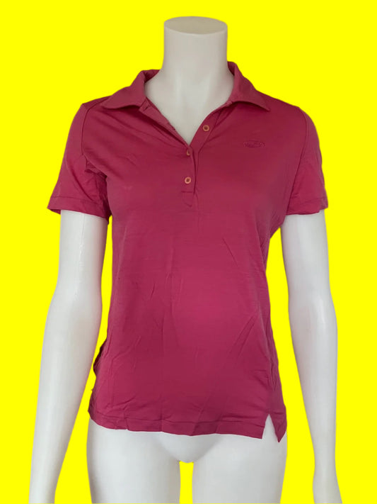 Icebreaker - Pink Merino Polo Top - Size: S