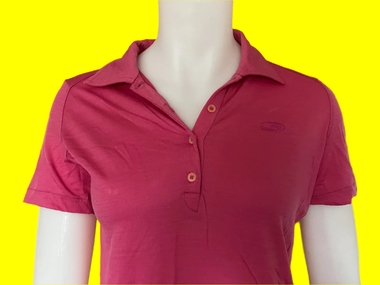 Icebreaker - Pink Merino Polo Top - Size: S