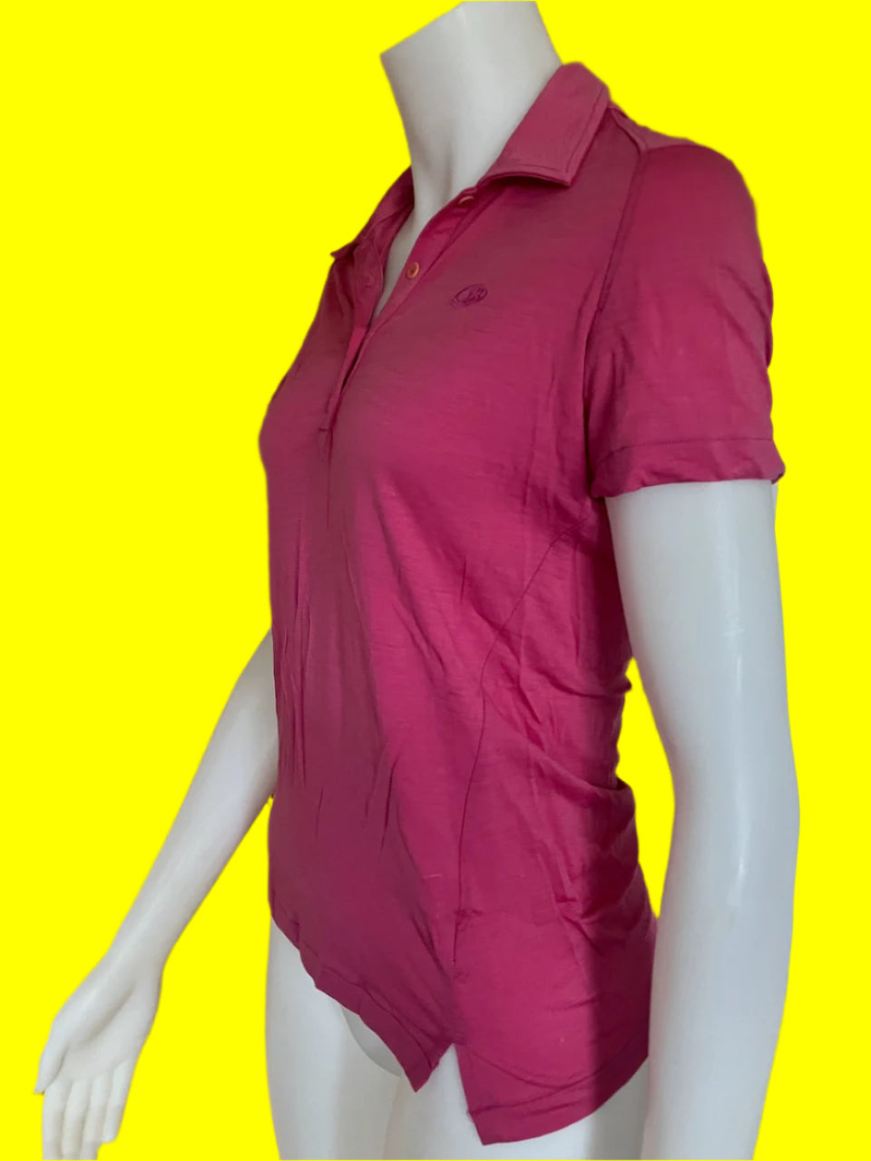 Icebreaker - Pink Merino Polo Top - Size: S