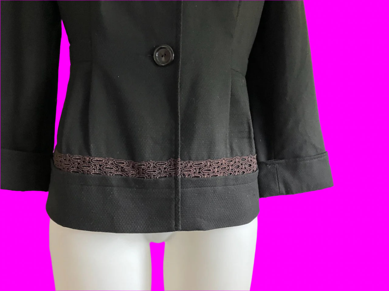 Jacqui E - Blazer With Lace Detailing - Size: 12