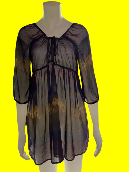 Wallis - NZ Designer Sheer Tunic Top - Size: M