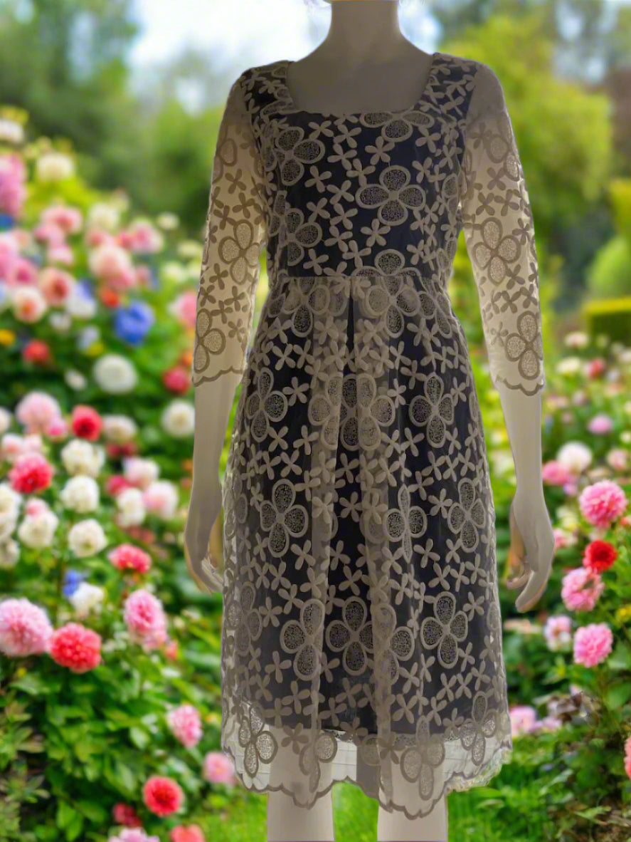 Lemonade On The Lawn - Embroided Designer Dress - Size: 10