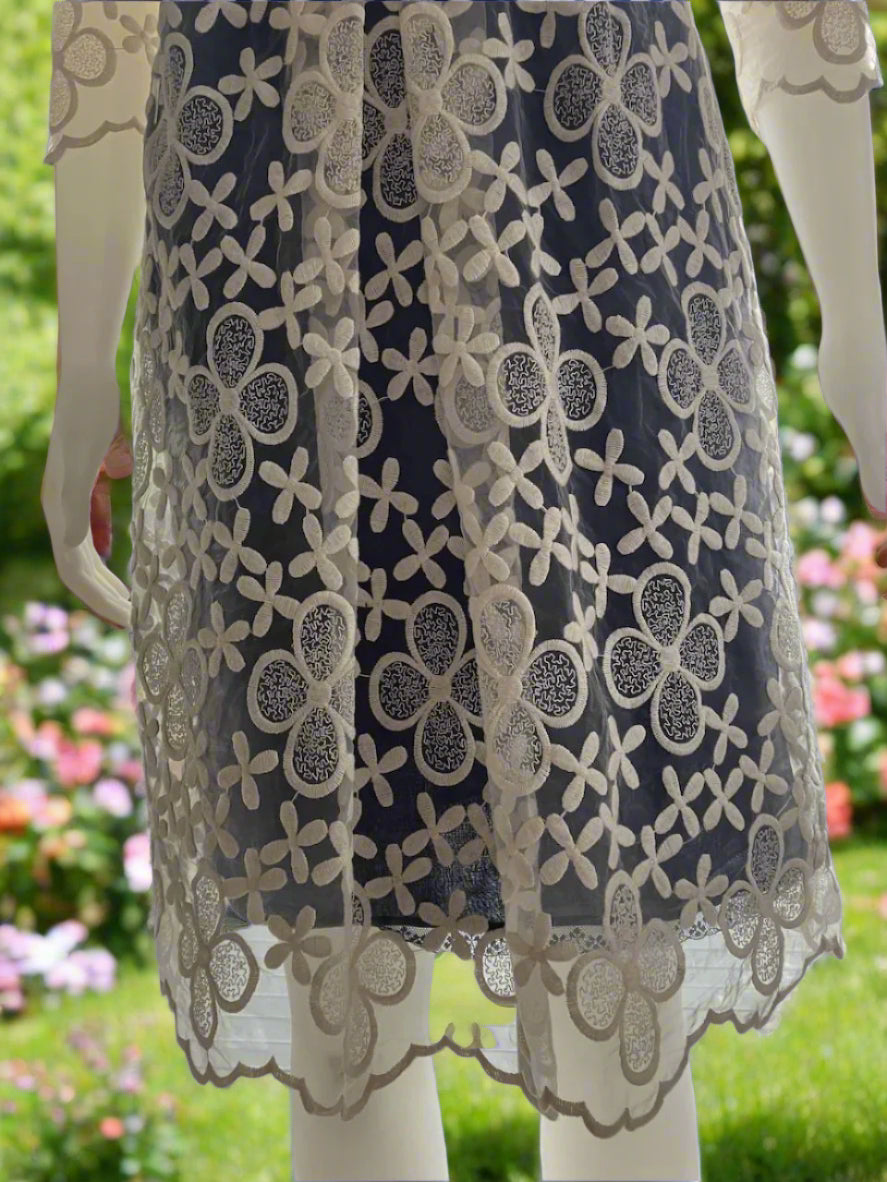 Lemonade On The Lawn - Embroided Designer Dress - Size: 10