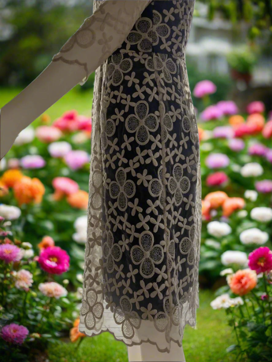 Lemonade On The Lawn - Embroided Designer Dress - Size: 10