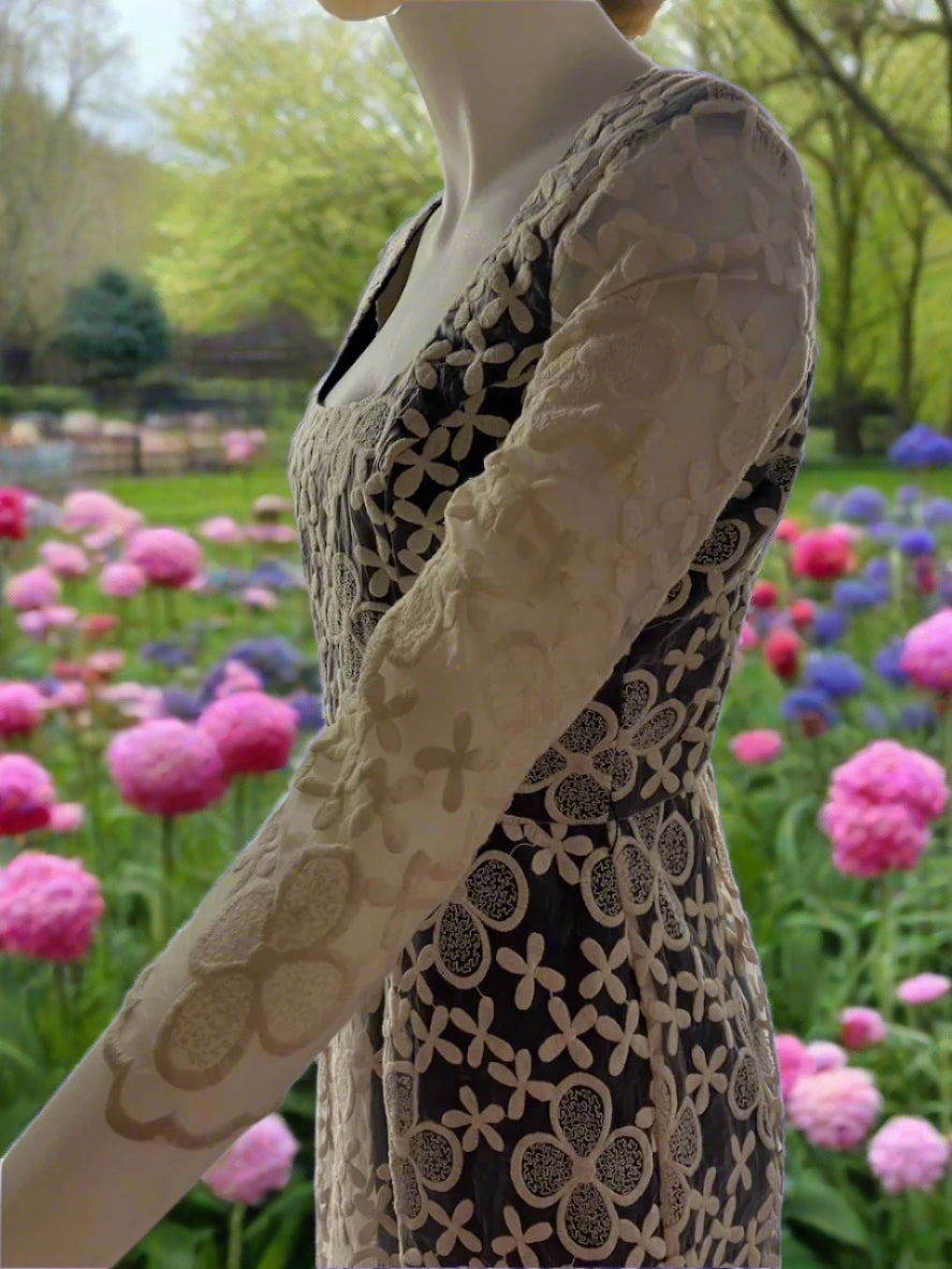 Lemonade On The Lawn - Embroided Designer Dress - Size: 10