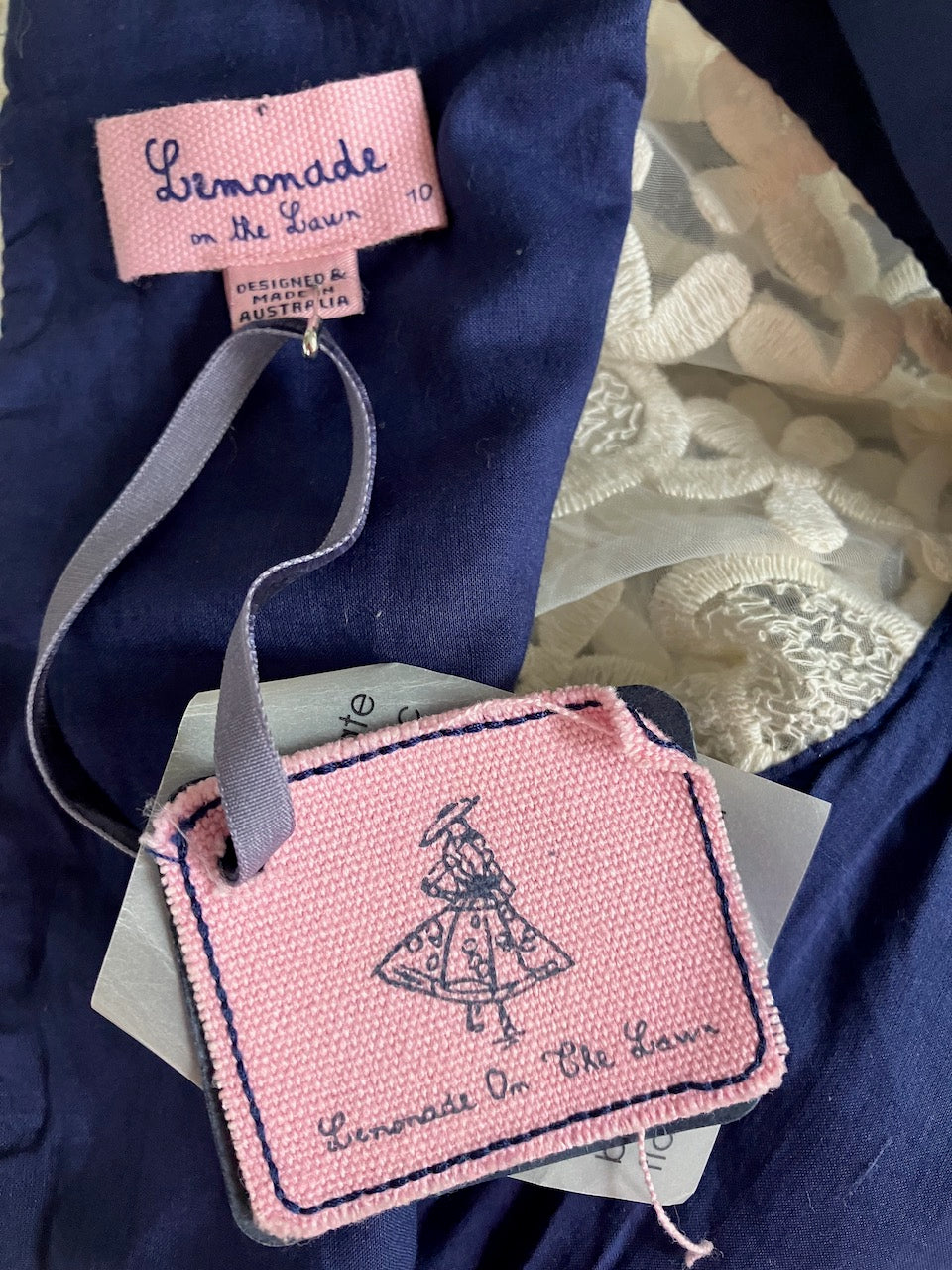 Lemonade On The Lawn - Embroided Designer Dress - Size: 10