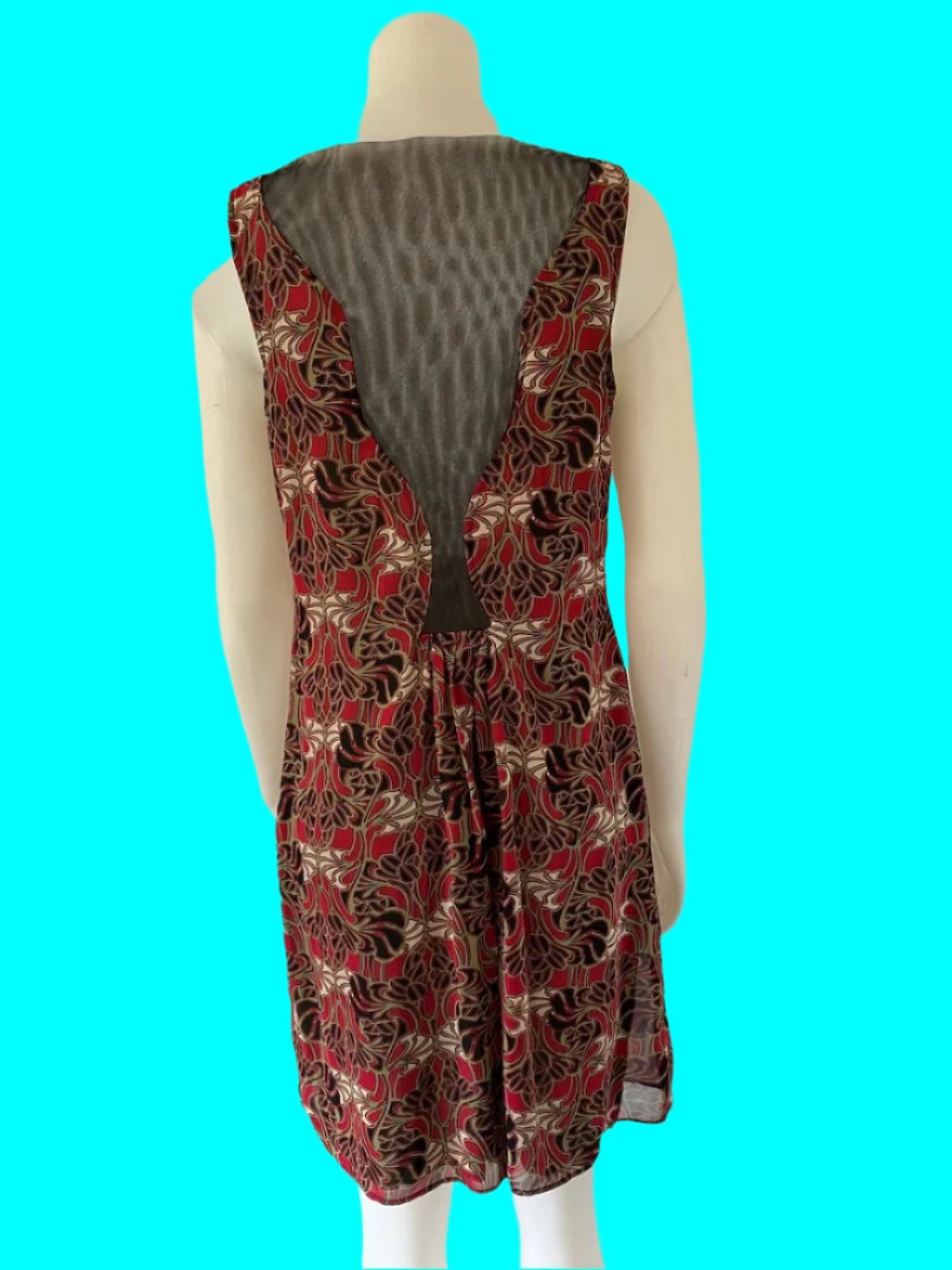 Annah Stretton - Red & Green Patterned Dress