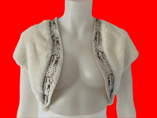 Guess - Glamorous Faux Fur Shrug Jacket - Size: XS