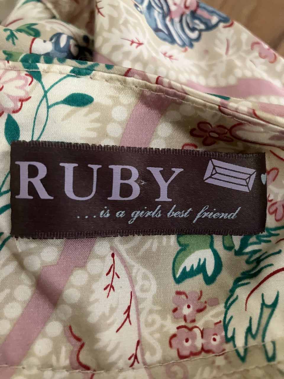RUBY - Silk & Cotton Patterned Summer Dress - Size: L ( Small Fitting)