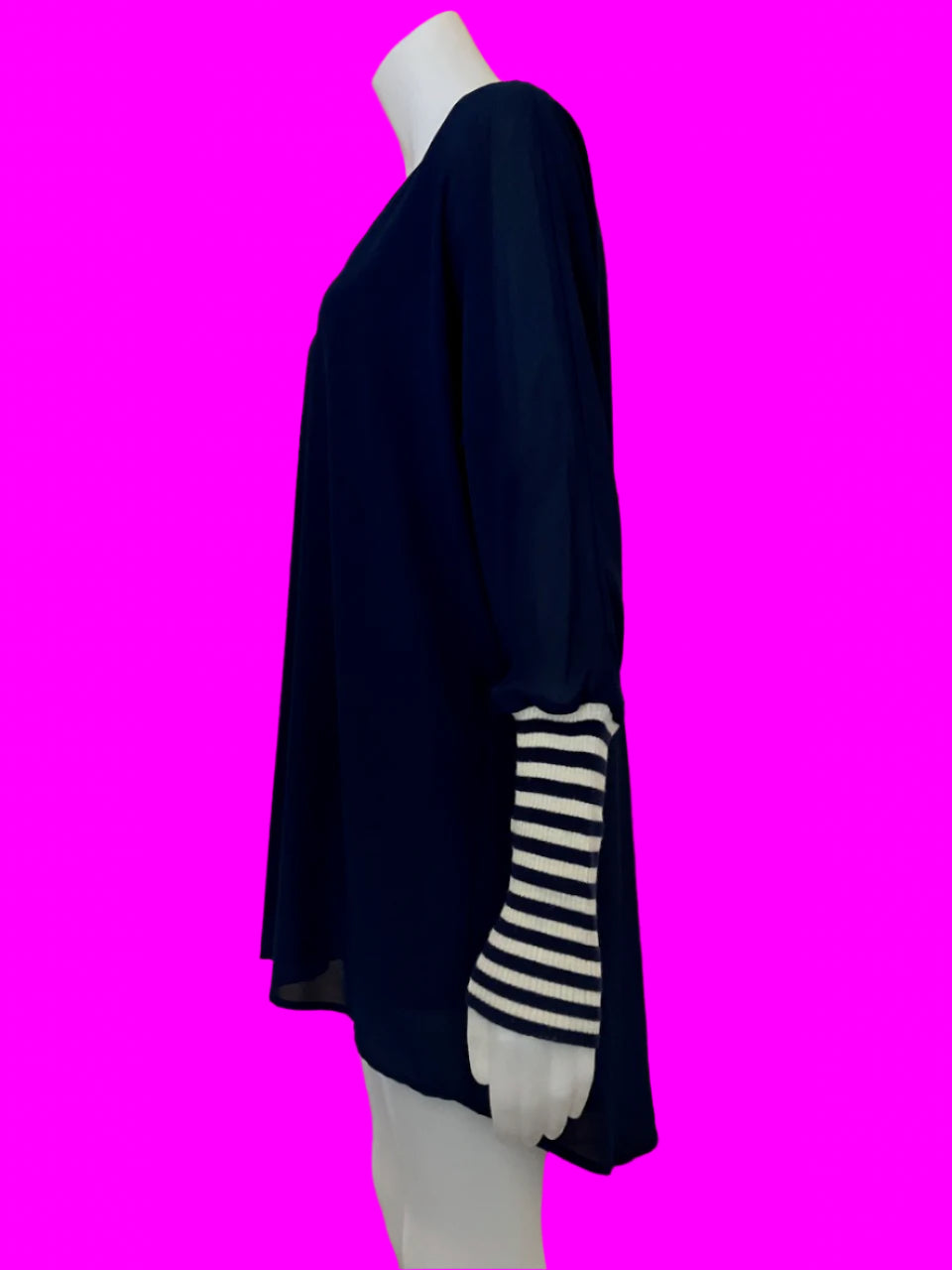 Pretty Basic by Augustine - Navy Blue - Sheer Tunic Dress - Size: M