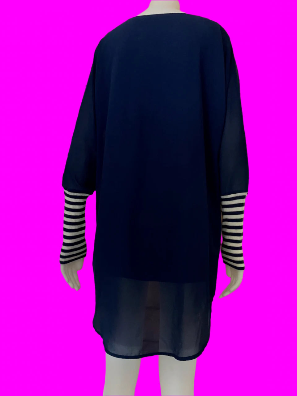 Pretty Basic by Augustine - Navy Blue - Sheer Tunic Dress - Size: M