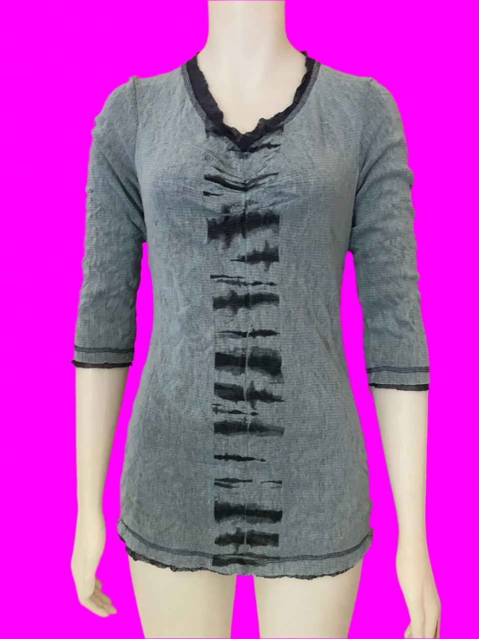 Obi by High Society - NZ Designer Blue Mesh Top - Size: 8