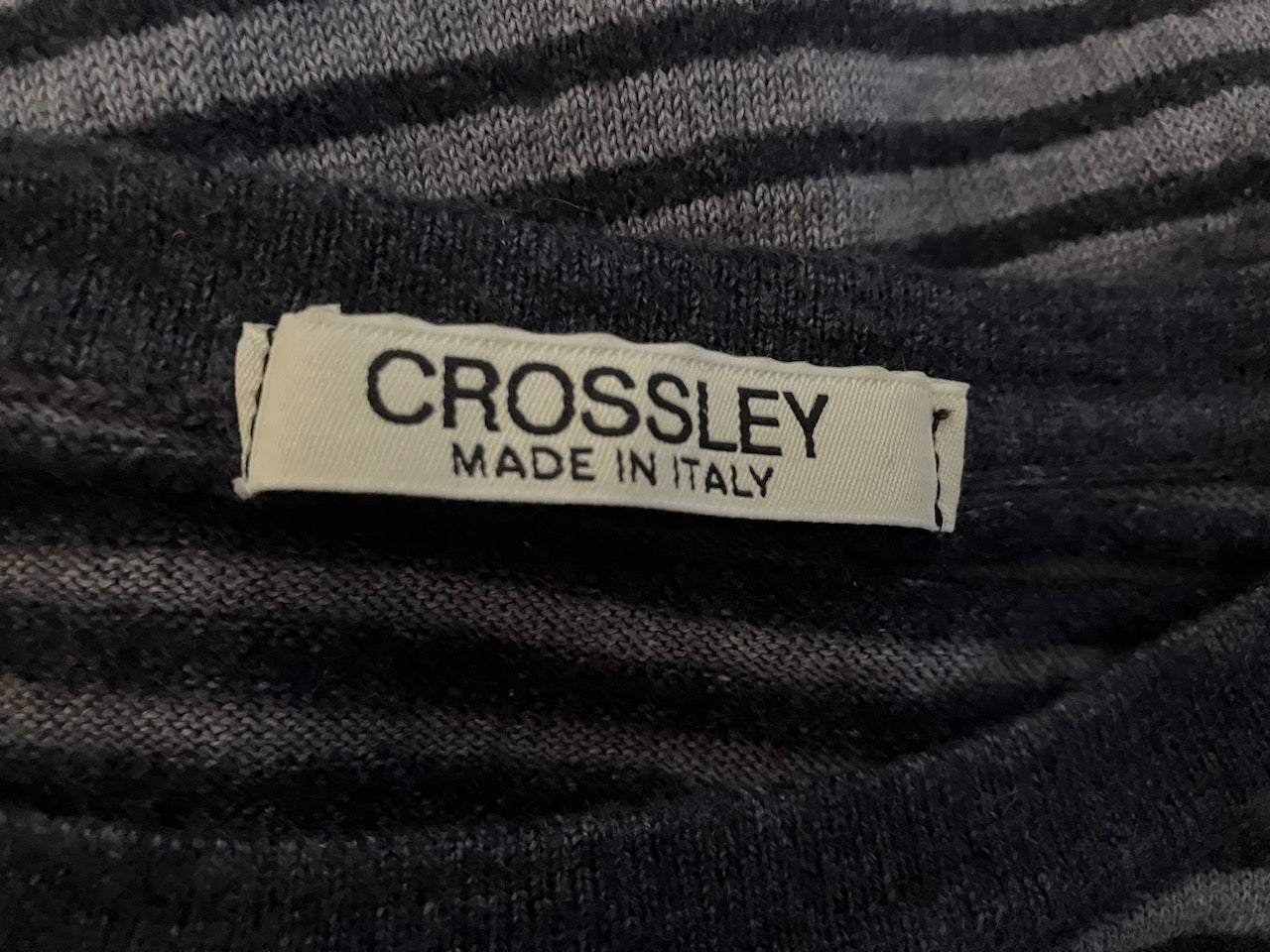 Crossley - Italian Made - Navy Blue Striped Jumper - Size: S
