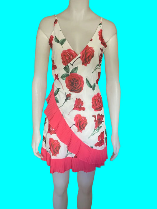 BRAND NEW - Pia Boutique - Wrap Dress With Rose Print - Size: S