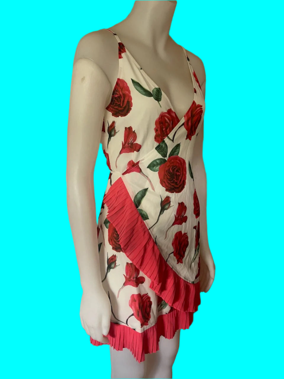 BRAND NEW - Pia Boutique - Wrap Dress With Rose Print - Size: S