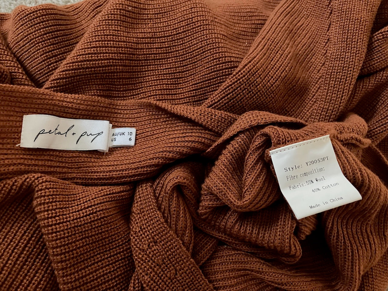 BRAND NEW - Petal + Pup - Lightweight Cinnamon Brown Jumper - Size: 10