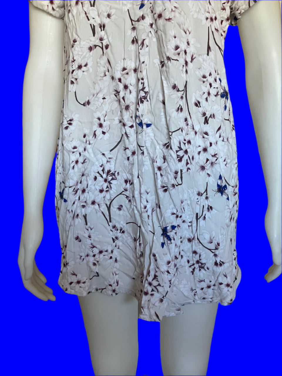 Anna Glover x H & M - Floral Tunic With Blue Bugs - Size: EUR36
