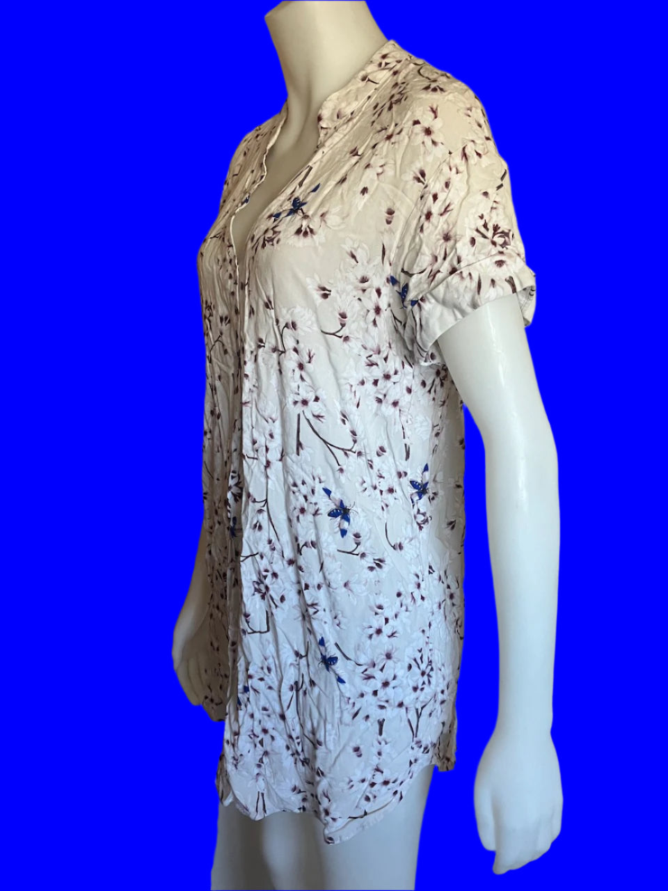Anna Glover x H & M - Floral Tunic With Blue Bugs - Size: EUR36