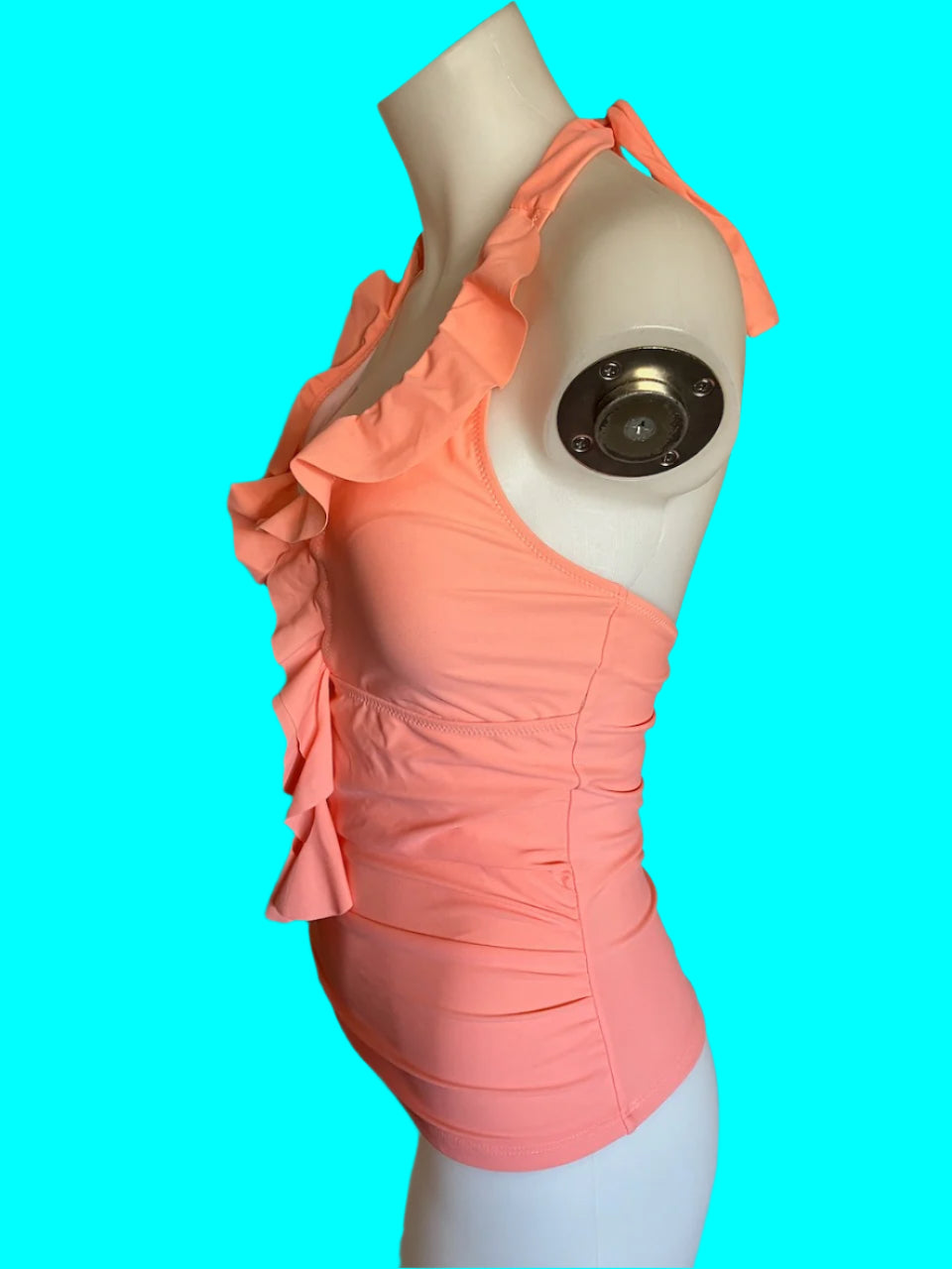 BRAND NEW - Beachsissi - Pastel Peach Halter Neck Swim Top - Size: M