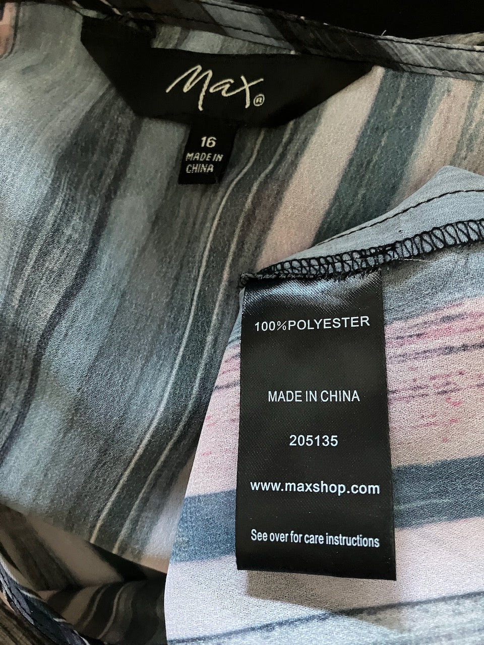 Max - Striped Tunic Top - Brand New - Size: 16