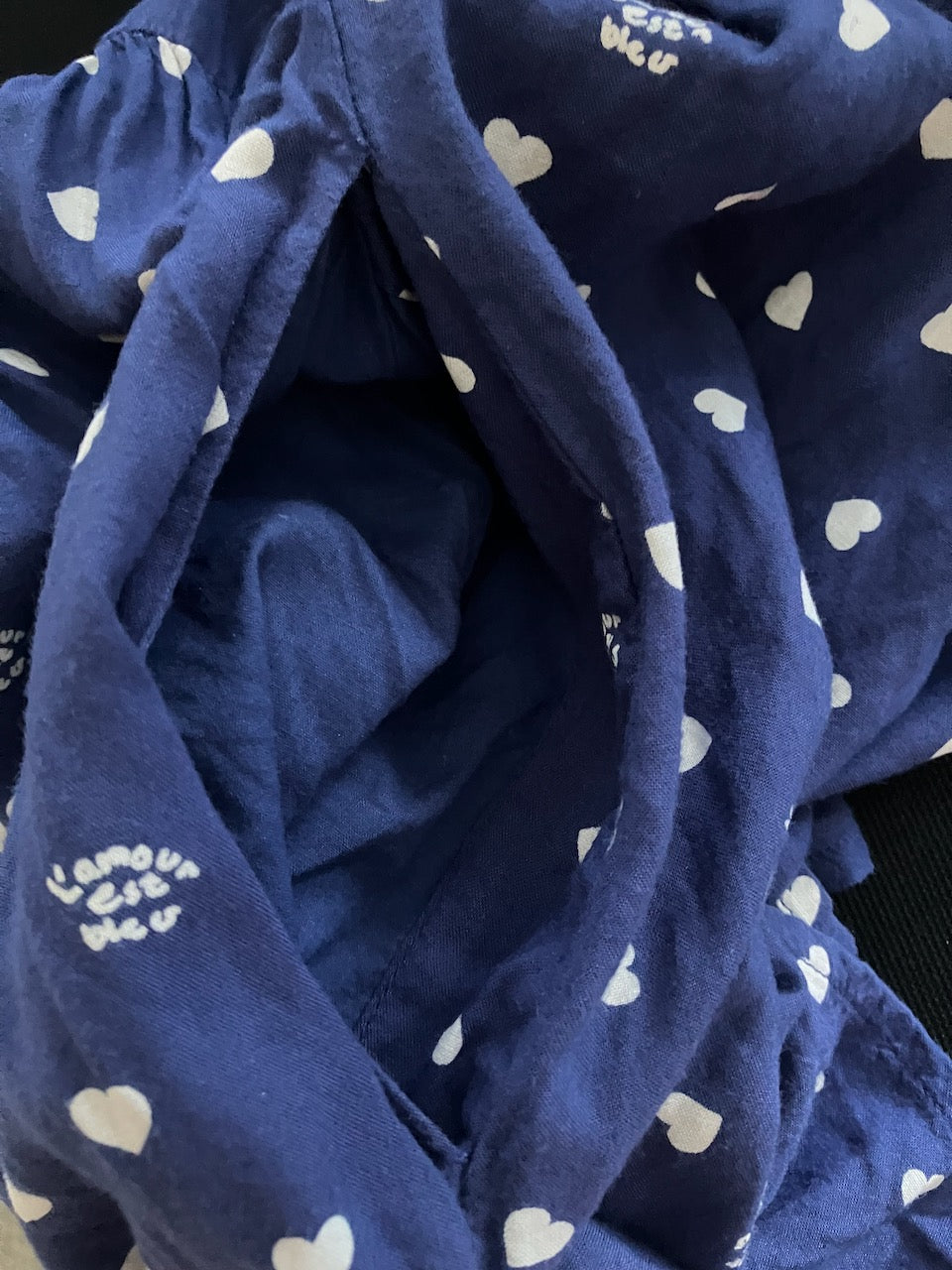 Monki - Navy Heart Print Dress - Size: M