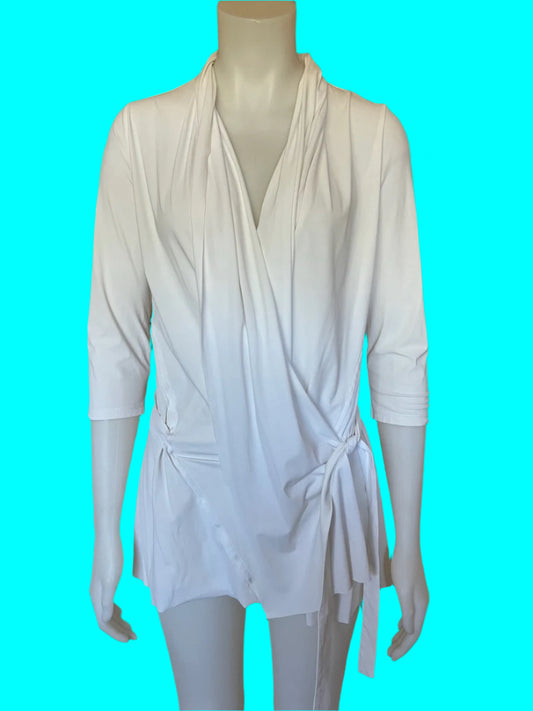 Paula Ryan - NZ Made - Designer Cardigan With Tie - Smart & Lightweight - Size: S