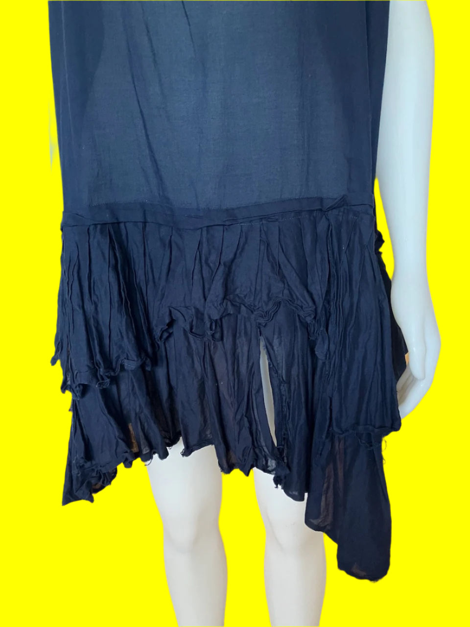 Ricochet - NZ Designer Dress - Navy With Frill Hem - Size: M