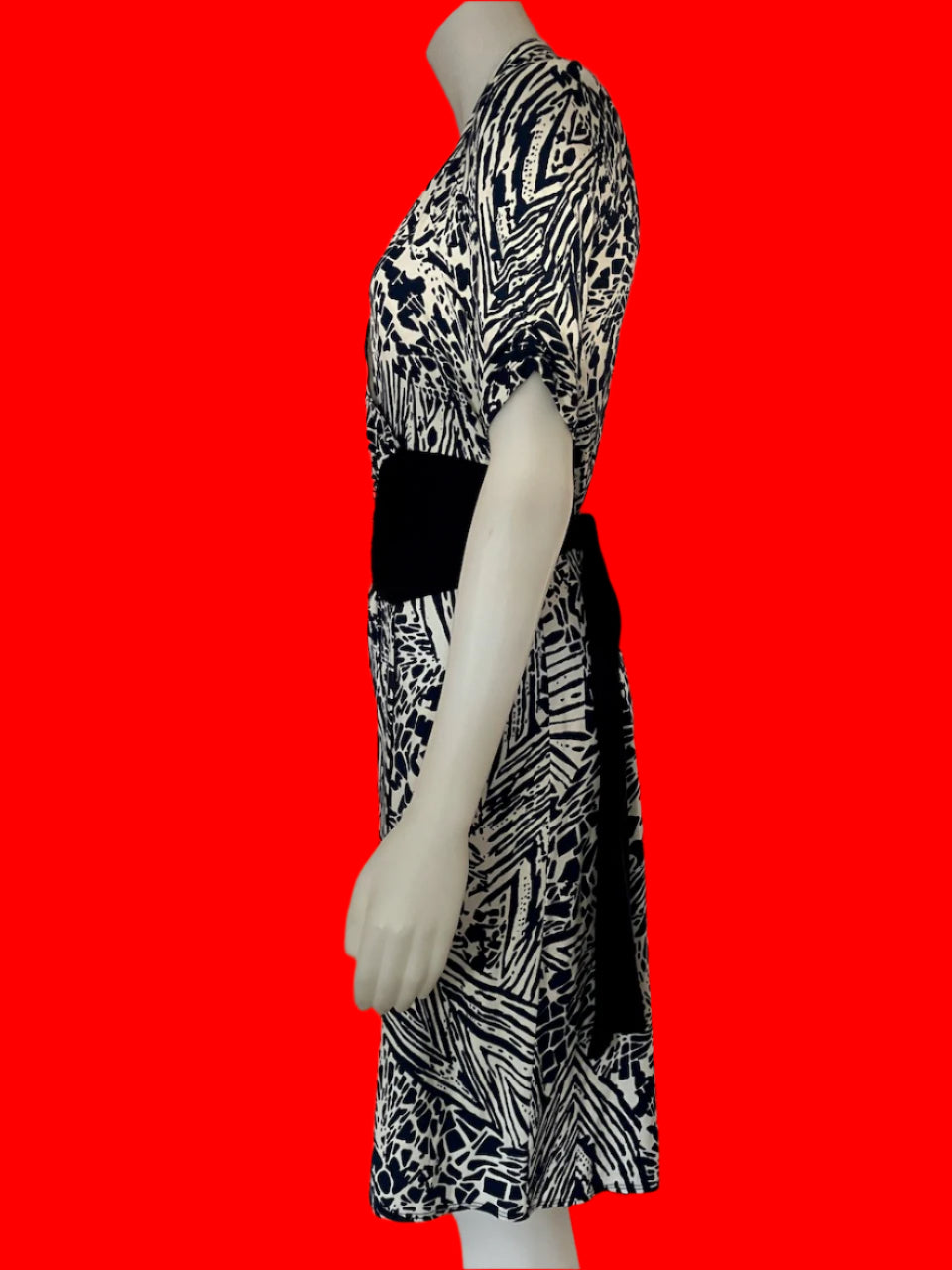 Bettie Monroe - NZ Designer Printed Wrap Dress - Size: S